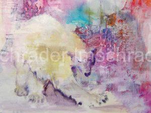 polar bear pink purple abstract lynn schrader art