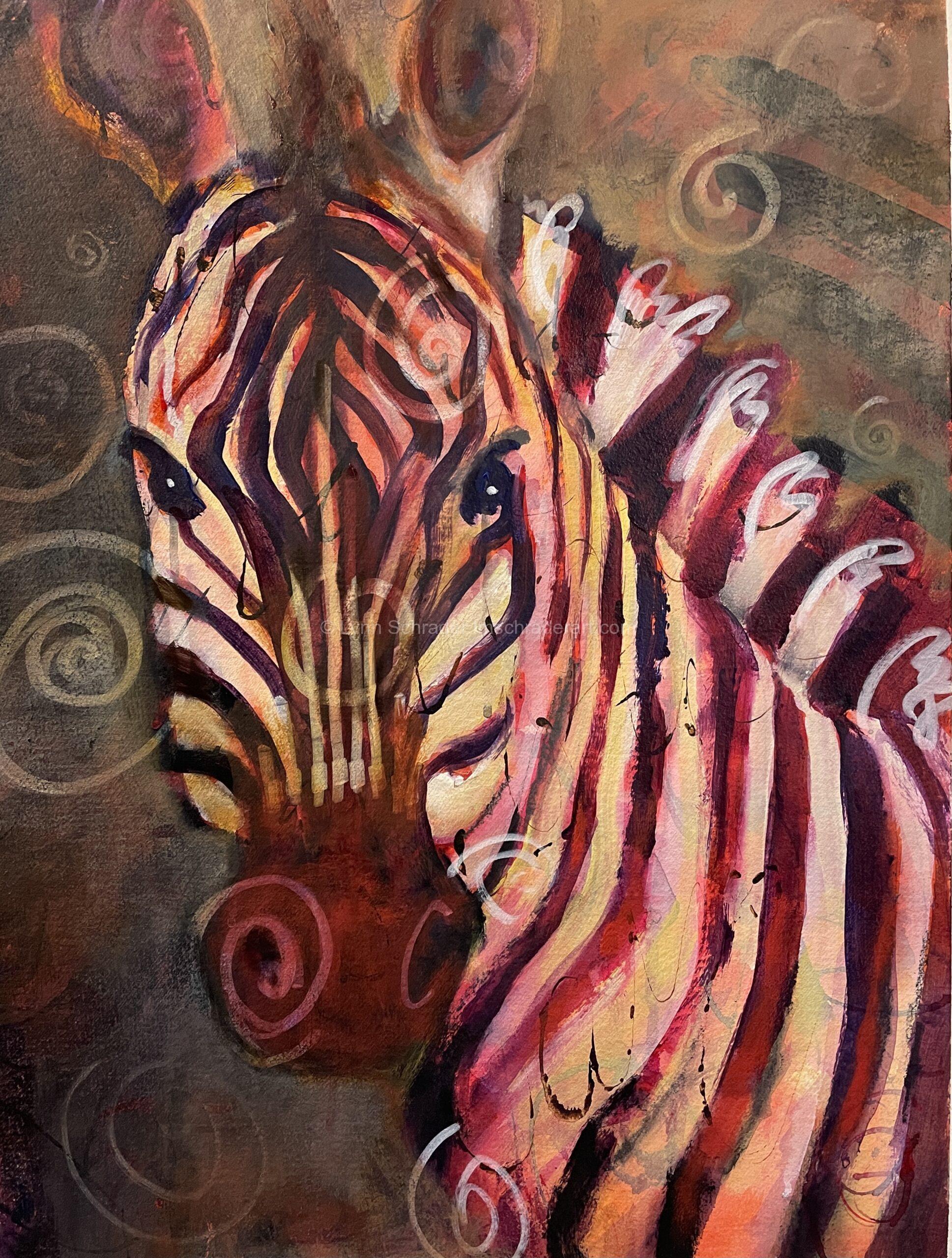 Abstract portrait of a zebra 